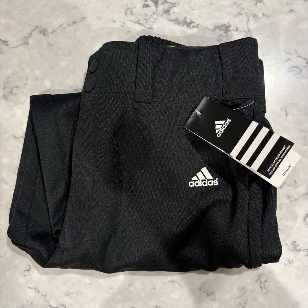 NWT Adidas Boys Black Baseball Pants XL Traditional Cut